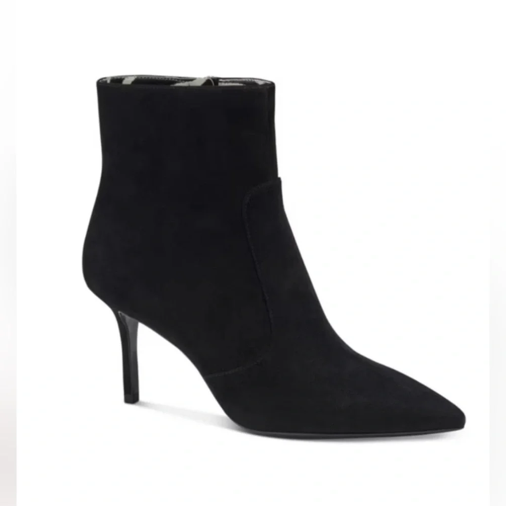 Kate Spade Vikki Black Suede Pointed Toe Booties Ankle Boots 6B